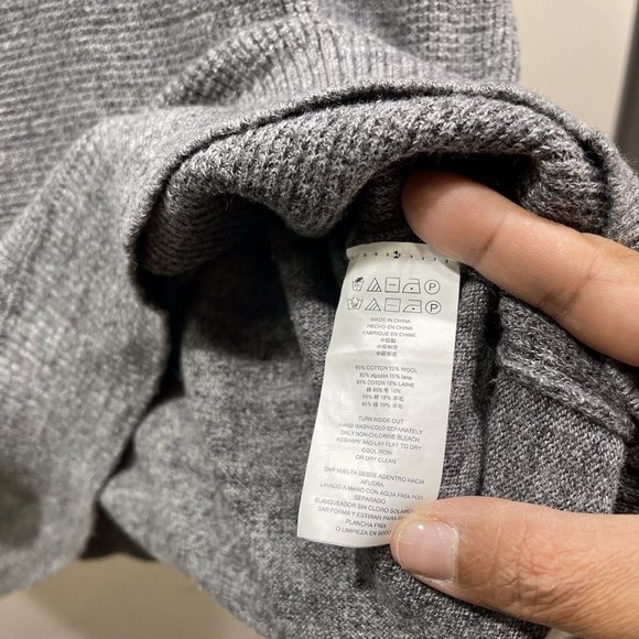 MICHAEL KORS Mens Wool Blend Quarter Zip Knit Sweater Charcoal Gray Size XL - Picture 10 of 11